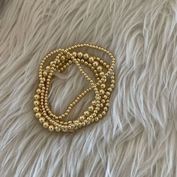 Gold beaded bracelets - Picture 8 of 9